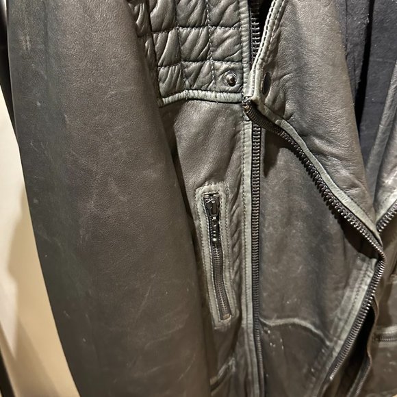 All Saints Cargo Biker Leather Jacket - Picture 5 of 9